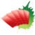 Icon of Sashimi with a leaf behind